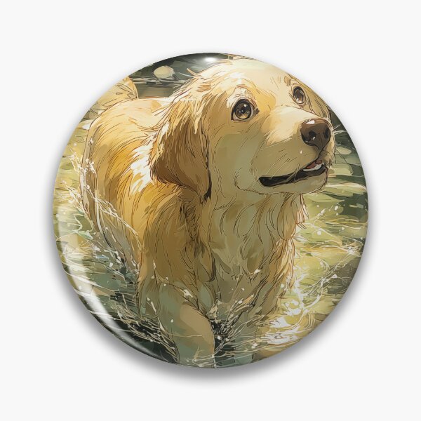 Item preview, Golden Retriever in a Stream designed and sold by PetsArt.