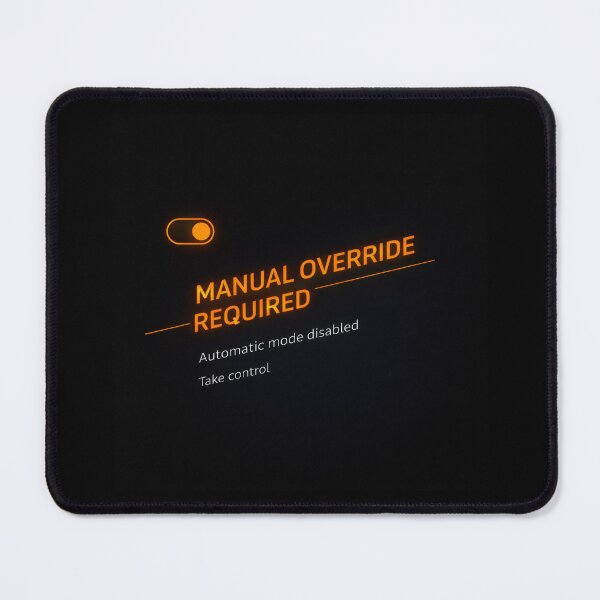 Item preview, Manual Override Required – Take Control System Alert Design designed and sold by Mad Factory Designs.