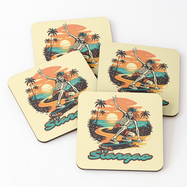 Item preview, Siargao Skate Longboard Skeleton Tropical Graphic designed and sold by Teeleo.
