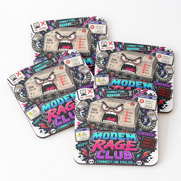 Item preview, 56k Modem Rage Club Synthwave Tech Meme designed and sold by Oommen Studio .