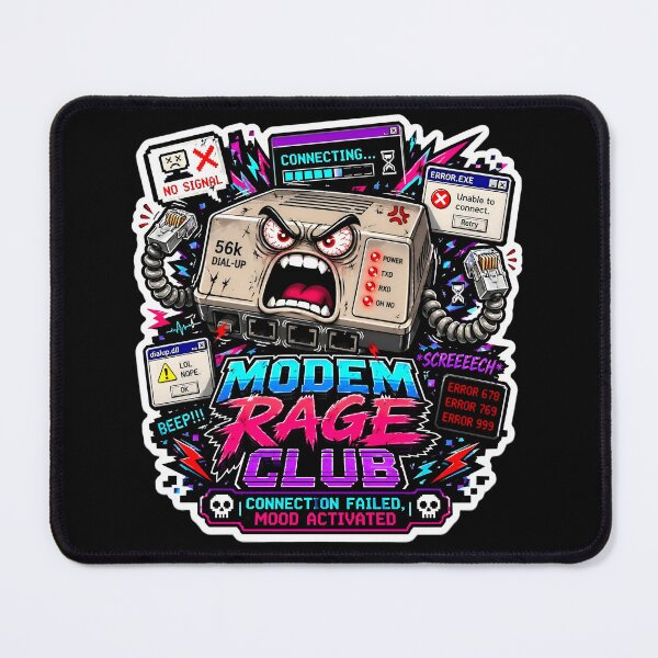 Item preview, 56k Modem Rage Club Synthwave Tech Meme designed and sold by Oommen Studio .