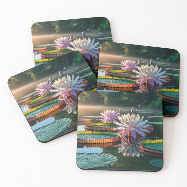 Item preview, WATER LILIES - Wall Art - Peaceful Pond Nature  designed and sold by DBM Photo Art 1.