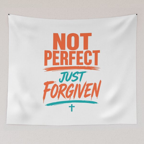 Item preview,  Not Perfect Just Forgiven Christian T-Shirt, sticker, mug, bags, bottle, tatto | Faith-Based Inspirational Jesus Shirt for Men & Women designed and sold by Billium Halder.