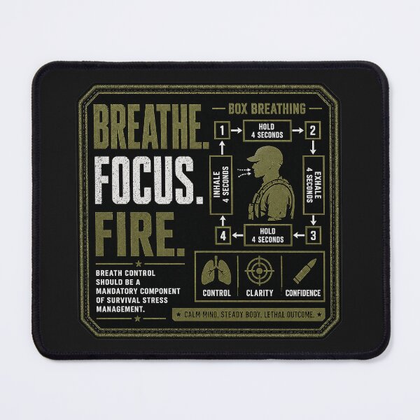 Item preview, Breathe Focus Fire – Tactical Breathing Guide Design | Box Breathing Military Mindset Graphic designed and sold by Savage Discipleship.