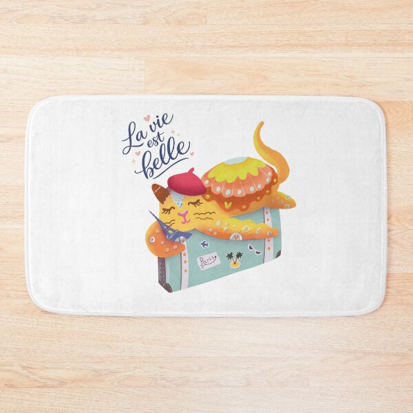 Item preview, Whimsical Travel Cat Suitcase Illustration – La vie est belle, Wanderlust Art designed and sold by FaliushART.