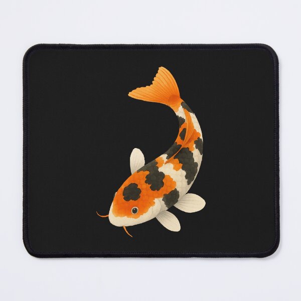 Item preview, Koi Fish Watercolor Japanese Carp Orange Black White Art designed and sold by Madeline Binder Art & Design.