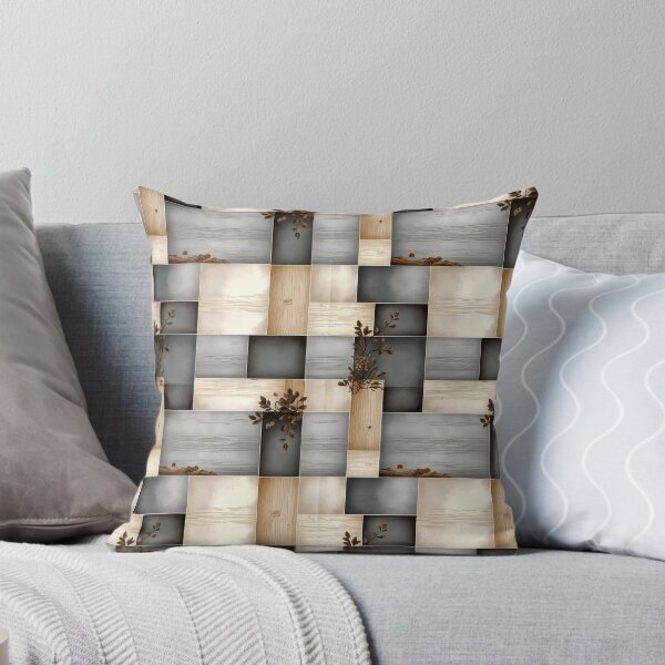 Item preview, Rustic Wooden Block Pattern with Green Leaf Branch Accents designed and sold by semenol.