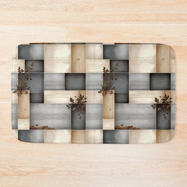 Item preview, Rustic Wooden Block Pattern with Green Leaf Branch Accents designed and sold by semenol.