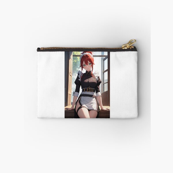 Item preview, Mashiba Sawagami - Red Haired Anime Maid with Green Eyes Aesthetic Art designed and sold by iloveanimechibi.