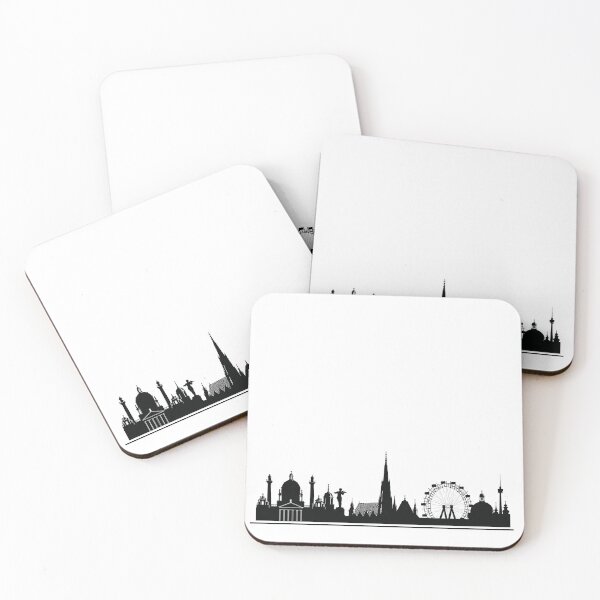 Item preview, Vienna Skyline Minimal Line Art Sticker Modern City Silhouette Travel Design Austria designed and sold by RafenStein.