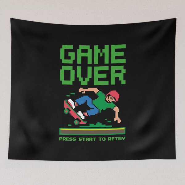 Item preview, Game Over Skateboarding Fail Retro Pixel designed and sold by Zerhof.