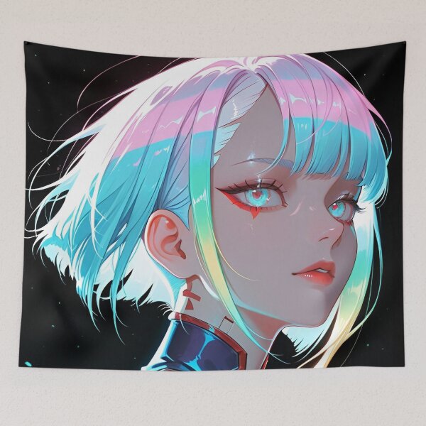Item preview, Cyberpunk Neon Anime Girl – Futuristic AI Cyborg Portrait, Glowing Synthwave Aesthetic Art designed and sold by Dyan4.