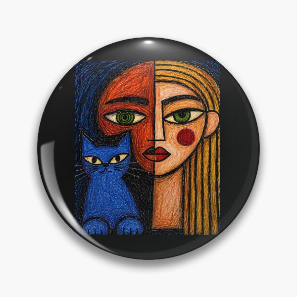 Item preview, Blue Cat & Golden Muse designed and sold by ZunZunArt.