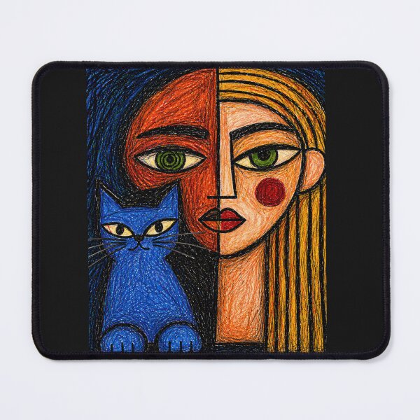 Item preview, Blue Cat & Golden Muse designed and sold by ZunZunArt.