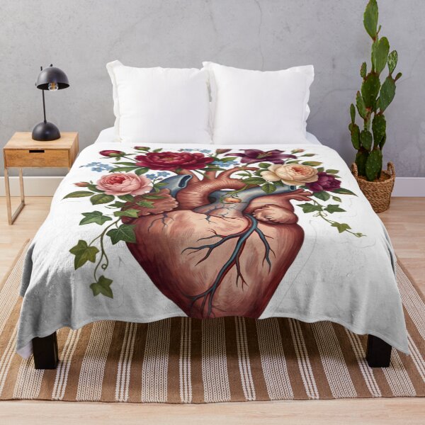 Item preview, Vintage Anatomical Heart Floral Bouquet Dark Botanical Aesthetic Goth Flower Bloom designed and sold by StickyGuys.