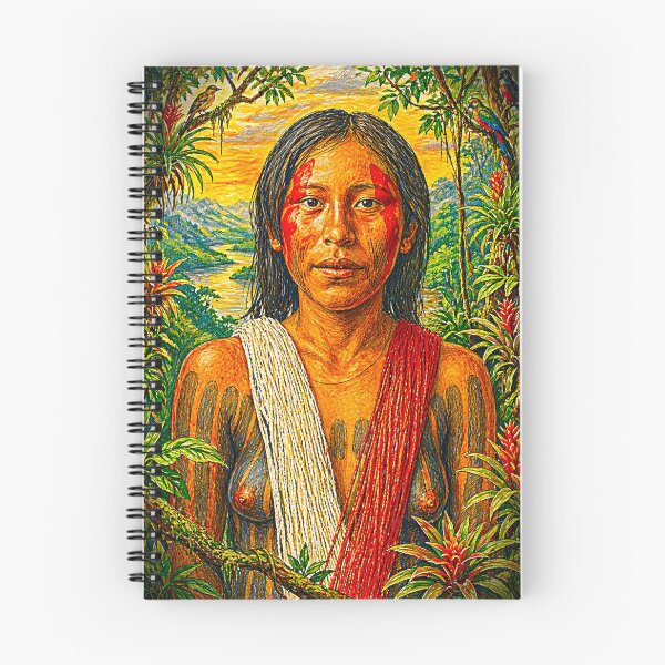 Item preview, Tribal Portrait of a Kayapó Woman – Vibrant Color Amazonian Indigenous Art designed and sold by KAYAPO.