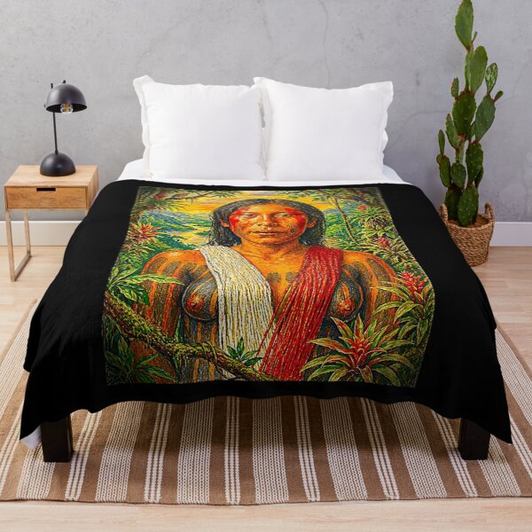 Item preview, Tribal Portrait of a Kayapó Woman – Vibrant Color Amazonian Indigenous Art designed and sold by KAYAPO.