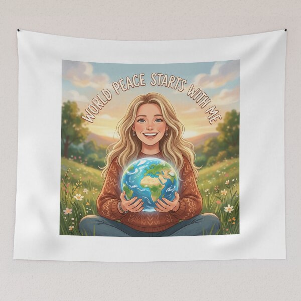 Item preview, AI Art - World Peace Starts with Me designed and sold by Whimsyful Designs.
