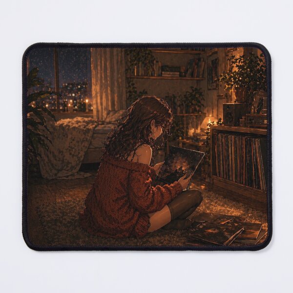 Item preview, Midnight Vinyl Room – Cozy Lo-Fi Anime Interior designed and sold by Sunset Deck Studio.