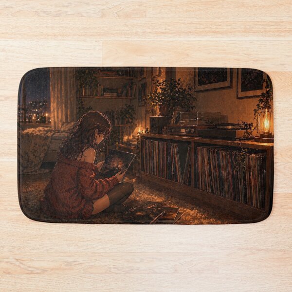 Item preview, Midnight Vinyl Room – Cozy Lo-Fi Anime Interior designed and sold by Sunset Deck Studio.