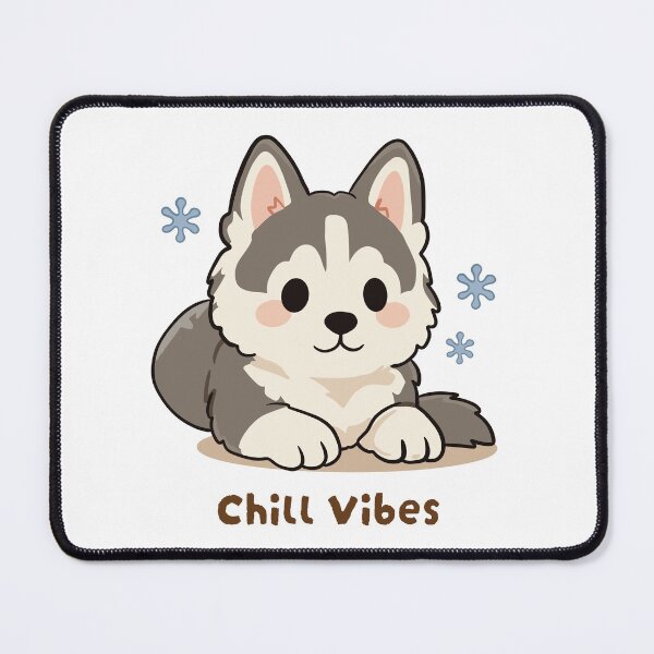 Item preview, Siberian Husky Chill Vibes Cute Kawaii Puppy designed and sold by MJ ART.