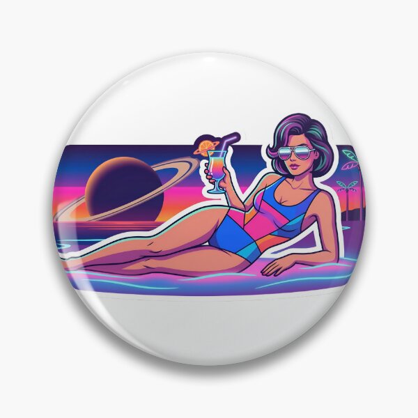 Item preview, Retro Future Cosmic Beach Summer Aesthetic Vaporwave Saturn Sunset designed and sold by StickyGuys.