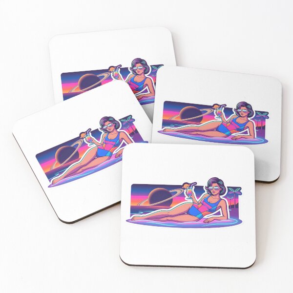 Item preview, Retro Future Cosmic Beach Summer Aesthetic Vaporwave Saturn Sunset designed and sold by StickyGuys.