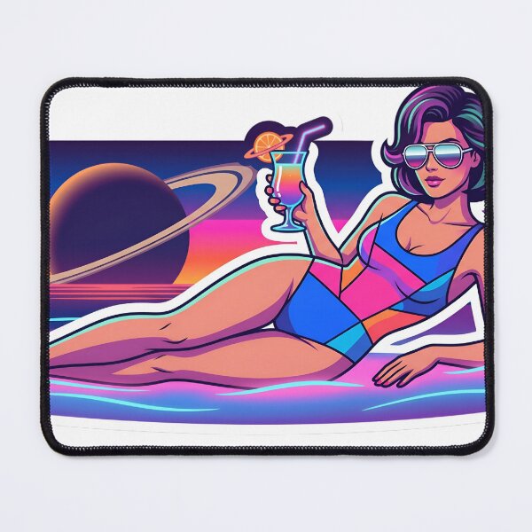 Item preview, Retro Future Cosmic Beach Summer Aesthetic Vaporwave Saturn Sunset designed and sold by StickyGuys.