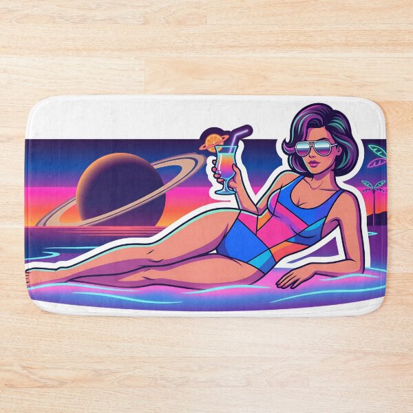 Item preview, Retro Future Cosmic Beach Summer Aesthetic Vaporwave Saturn Sunset designed and sold by StickyGuys.