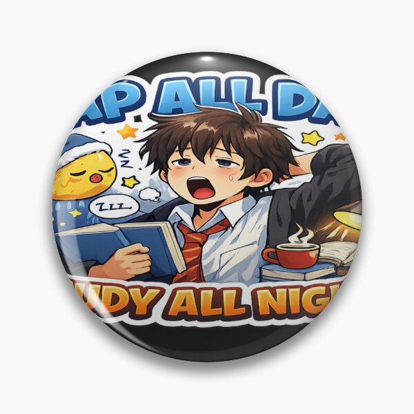 Item preview, Funny Student Anime Sticker – Nap All Day Study All Night designed and sold by prashant-sahu.