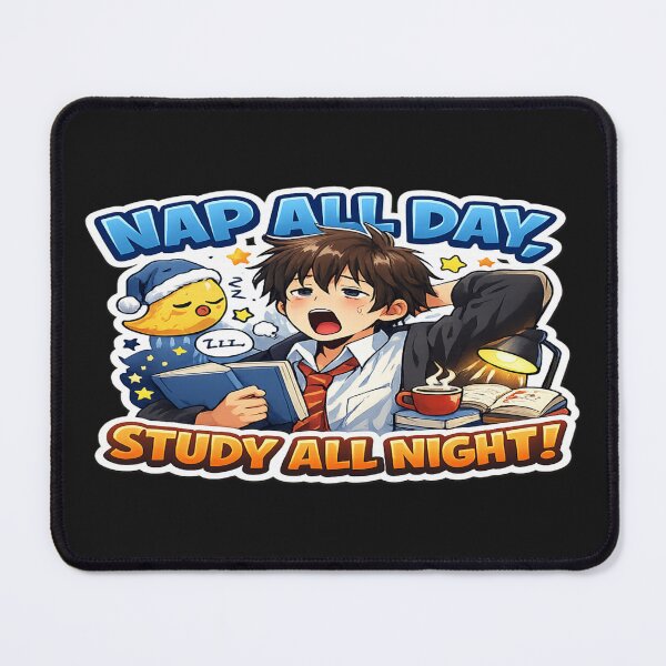 Item preview, Funny Student Anime Sticker – Nap All Day Study All Night designed and sold by prashant-sahu.