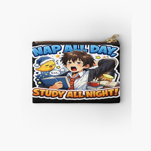 Item preview, Funny Student Anime Sticker – Nap All Day Study All Night designed and sold by prashant-sahu.