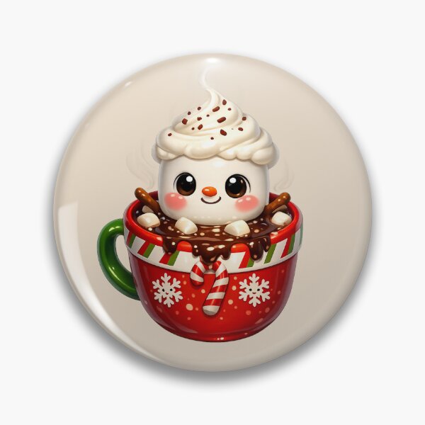 Item preview, Kawaii Hot Chocolate Snowman Mug | Cute Marshmallow Winter Drink Cartoon designed and sold by Moons Studio.