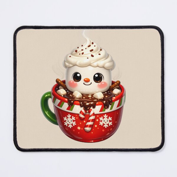 Item preview, Kawaii Hot Chocolate Snowman Mug | Cute Marshmallow Winter Drink Cartoon designed and sold by Moons Studio.