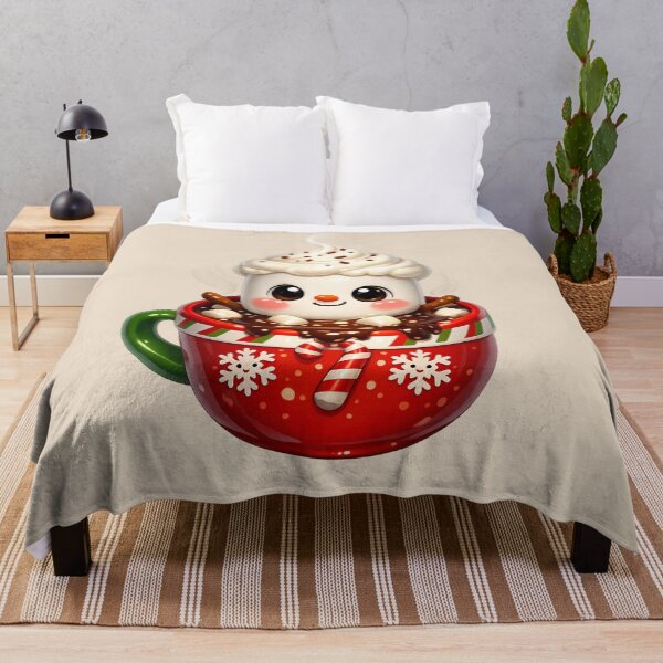 Item preview, Kawaii Hot Chocolate Snowman Mug | Cute Marshmallow Winter Drink Cartoon designed and sold by Moons Studio.