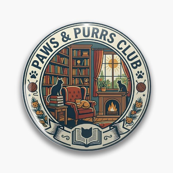 Item preview, Paws & Purrs Club Vintage Cat Library Aesthetic designed and sold by Trendlurk.