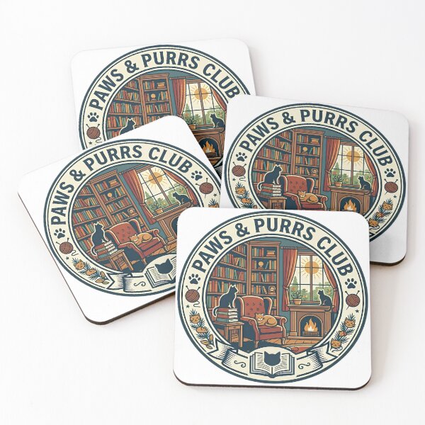 Item preview, Paws & Purrs Club Vintage Cat Library Aesthetic designed and sold by Trendlurk.