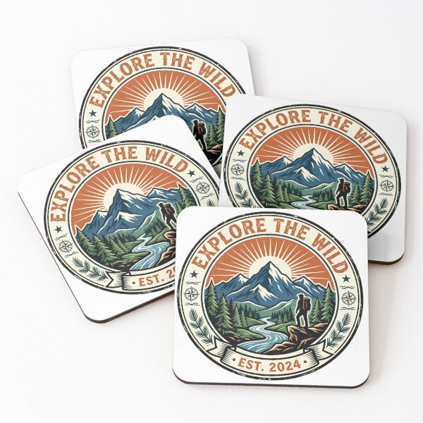 Item preview, Vintage Explore The Wild Mountain Hiking Adventure Badge designed and sold by Trendlurk.