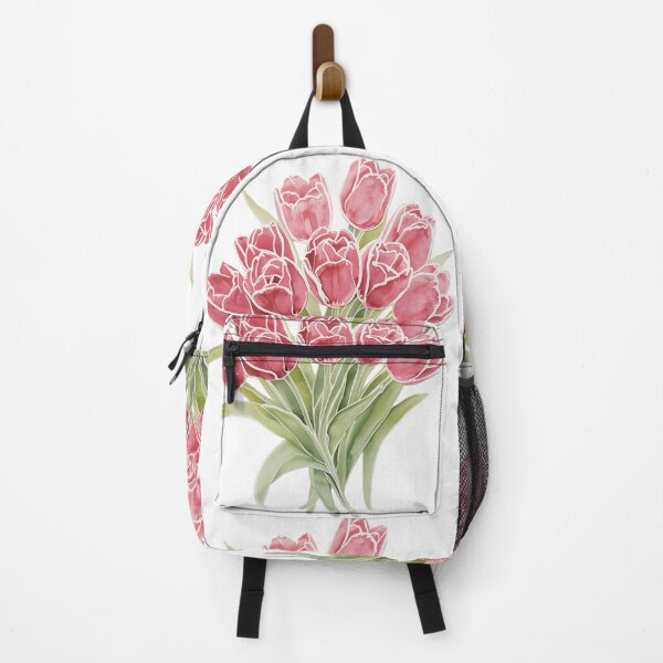 Item preview, Pink tulips flowers watercolor painting designed and sold by uunaa.