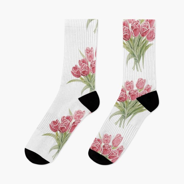 Item preview,  Pink tulips flowers watercolor painting  designed and sold by uunaa.
