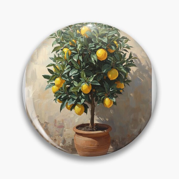 Item preview, Lemon Tree in Pot Watercolor – Mediterranean Botanical Home Decor Art designed and sold by Phil Falkson.
