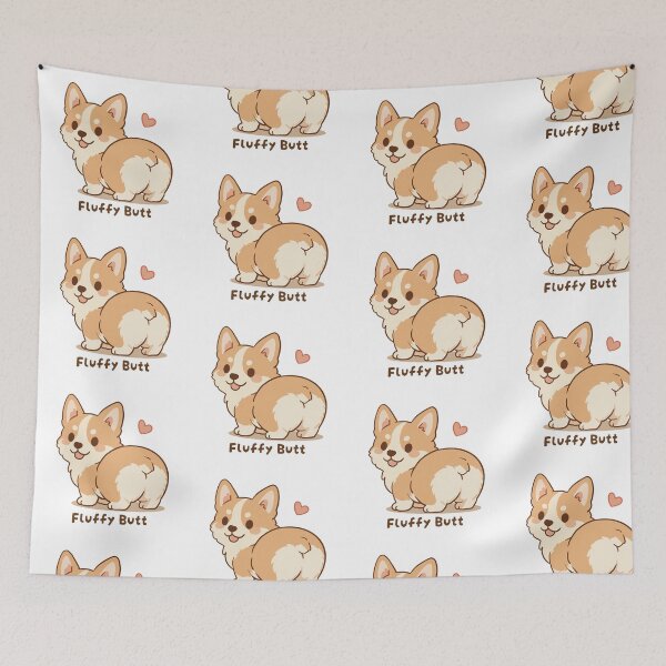 Item preview, Corgi Fluffy Butt Cute Kawaii Puppy designed and sold by MJ ART.