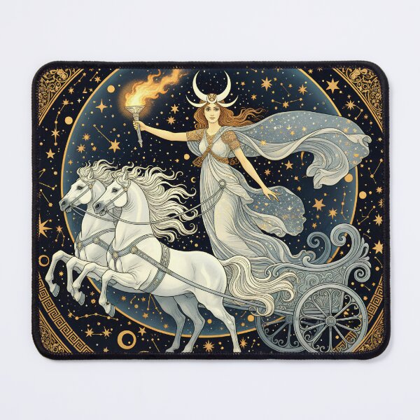 Item preview, Selene the All-Shining | Greek Moon Goddess Art Nouveau Wall Art designed and sold by Stoneflower-Art.