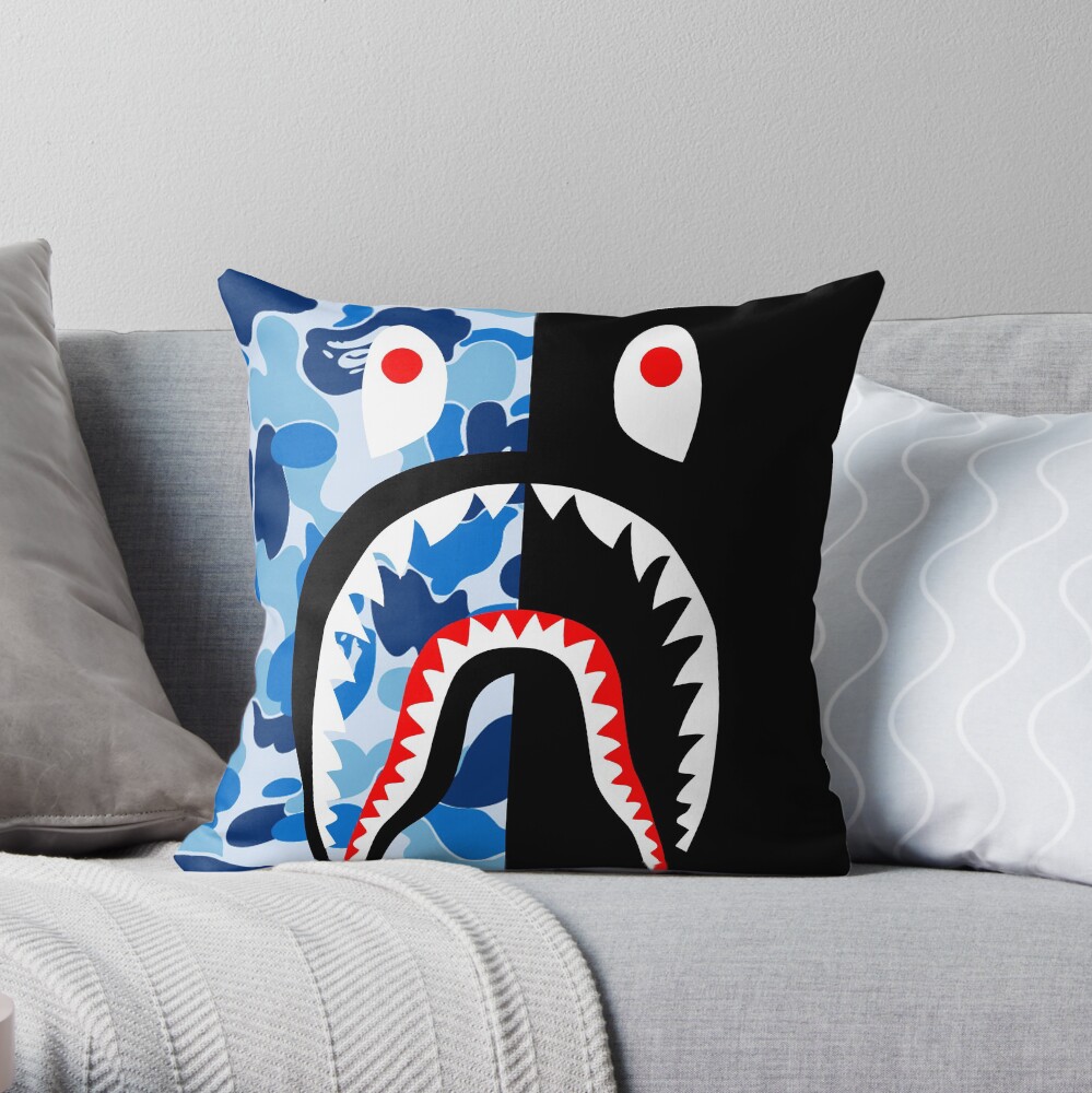 blue black blacky Throw Pillow