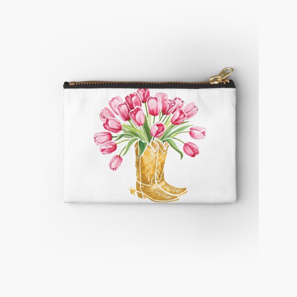 Item preview, Cowboy boots and pink tulips designed and sold by uunaa.