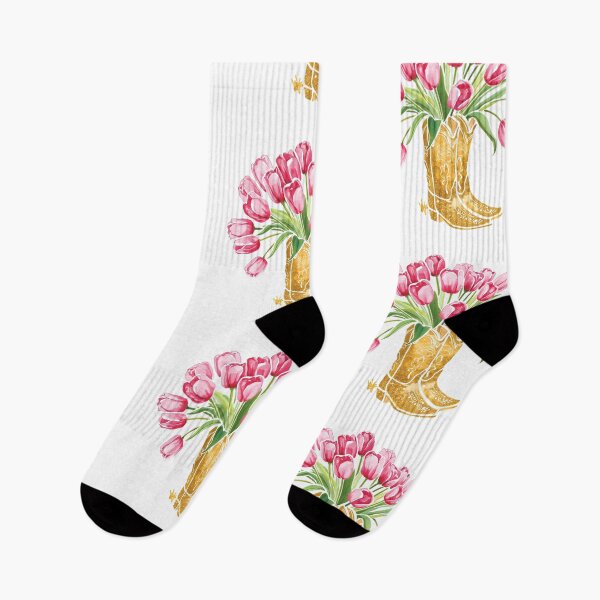 Item preview, Cowboy boots and pink tulips designed and sold by uunaa.