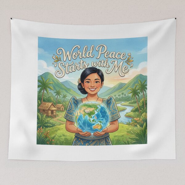 Item preview, AI Art - World Peace Starts with Me designed and sold by Whimsyful Designs.