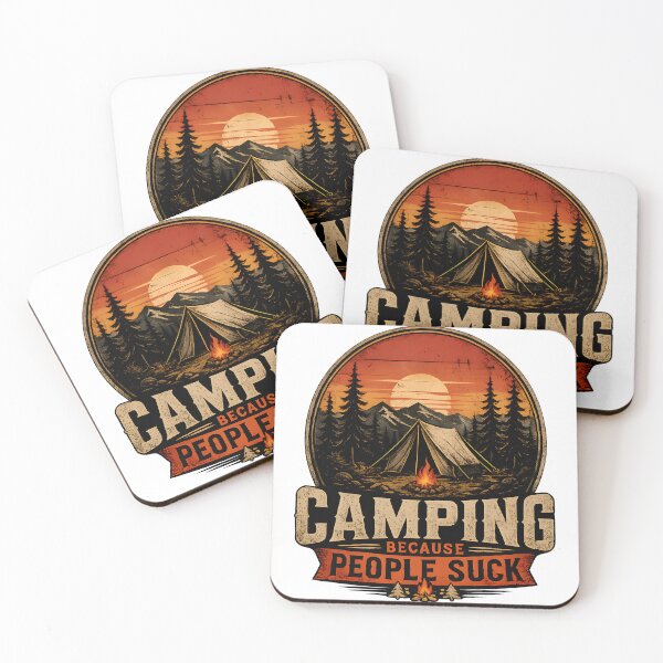 Item preview, Camping Because People Suck Funny Camping Shirt Retro Outdoor Introvert Humor designed and sold by Martin's_Design.