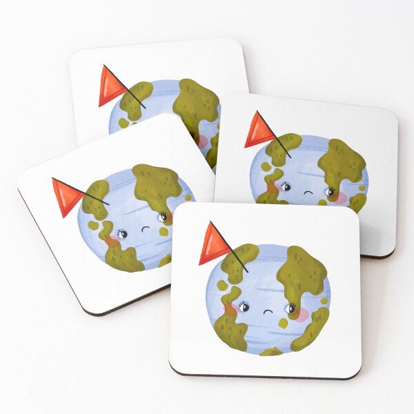Item preview, Sad Earth Planet with Red Location Flag designed and sold by the-myro.