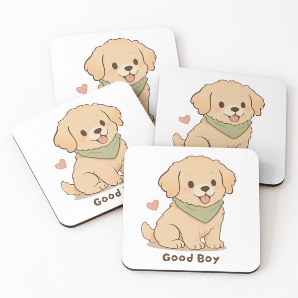 Item preview, Golden Retriever Good Boy Cute Kawaii Puppy designed and sold by MJ ART.